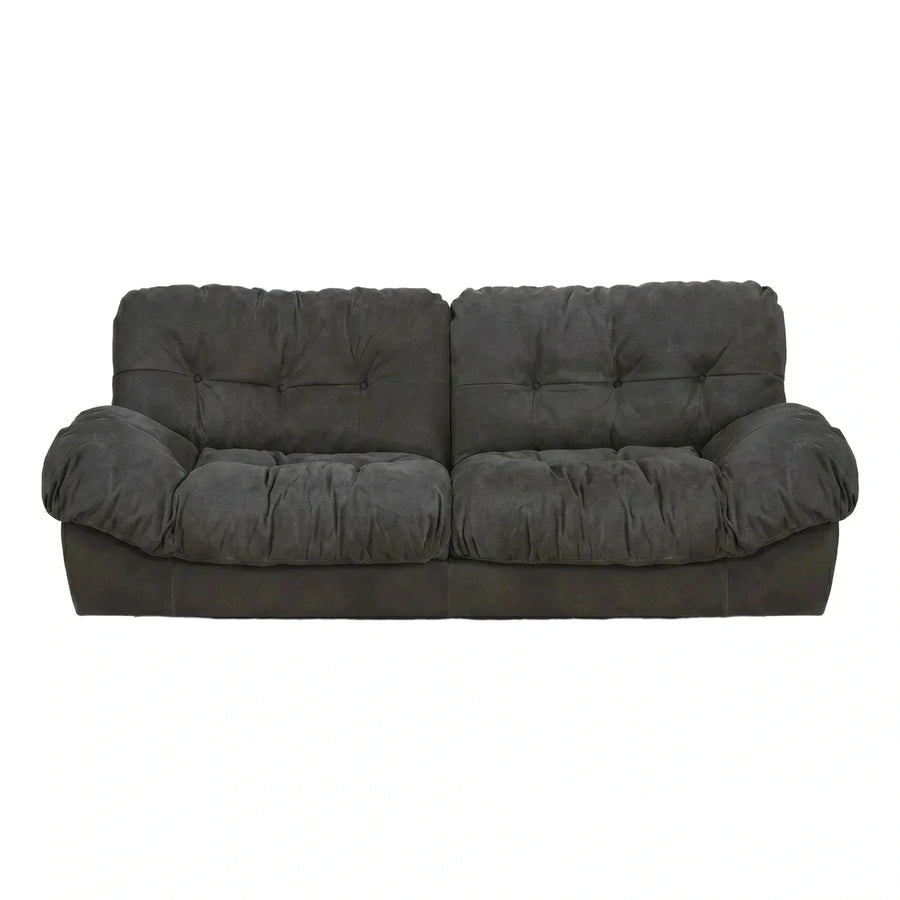 Dark Grey Tufted Plush Two-Seater Sofa