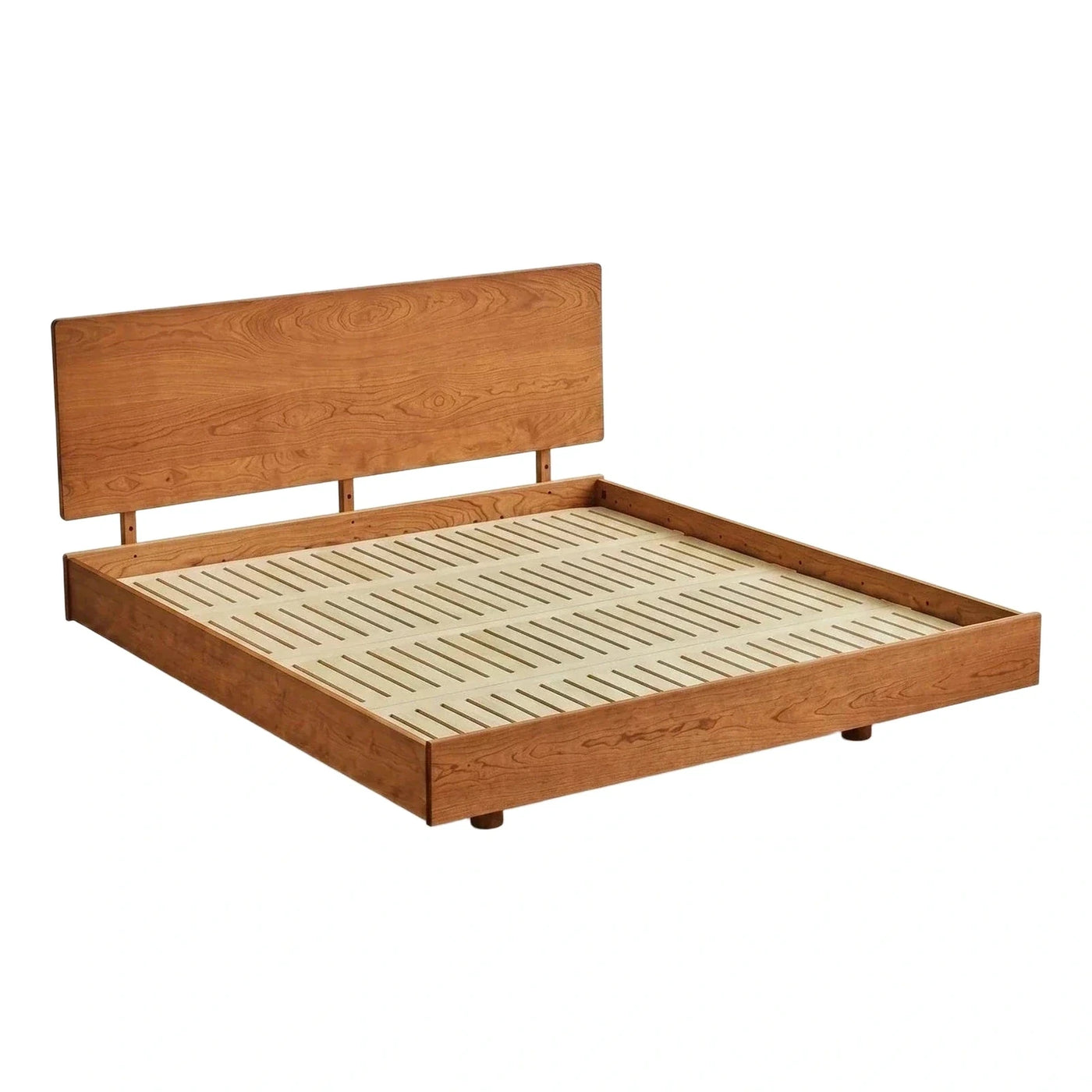 Minimalist Wooden Platform Bed Frame With Headboard