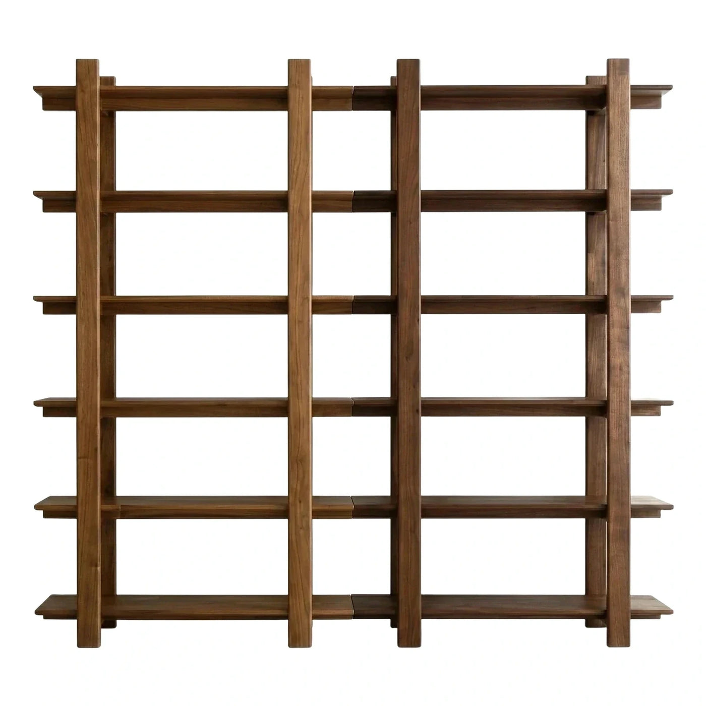 Dark Wood Modular Open Bookcase Shelving System