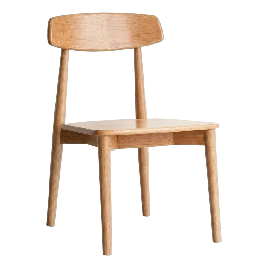 Solid Wood Dining Chair with Curved Backrest