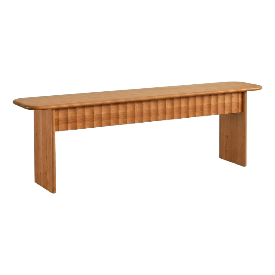 Modern Wood Console Table with Fluted Apron