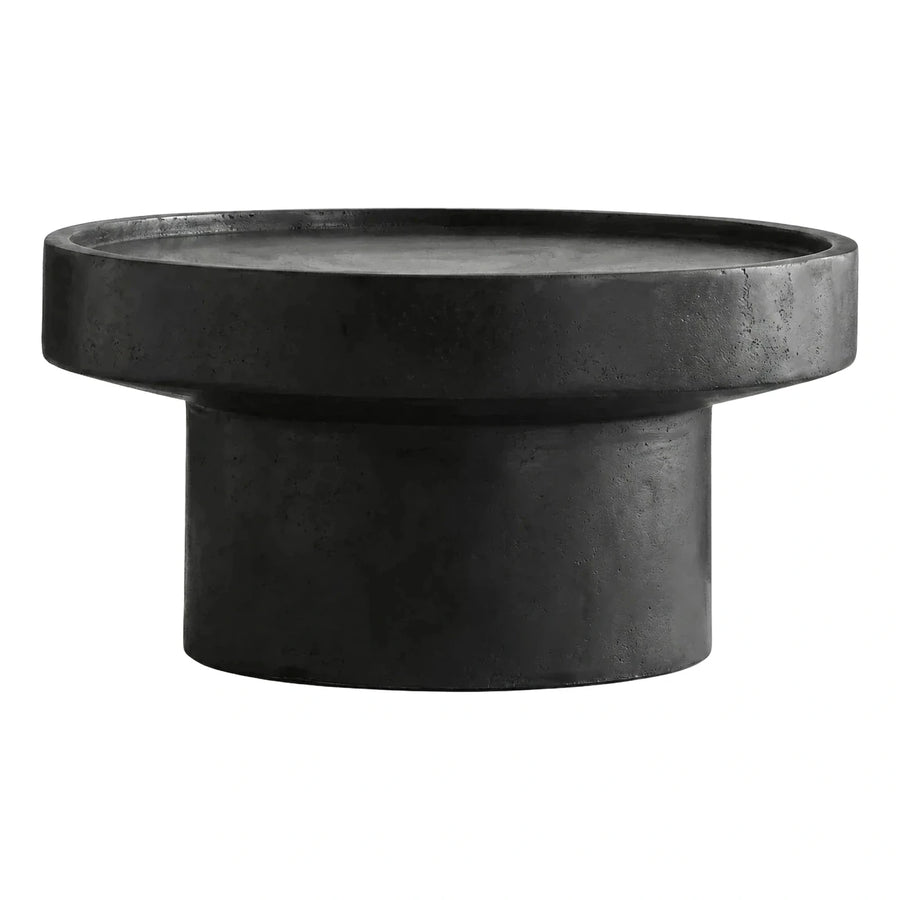Modern Round Dark Grey Stone Coffee Table