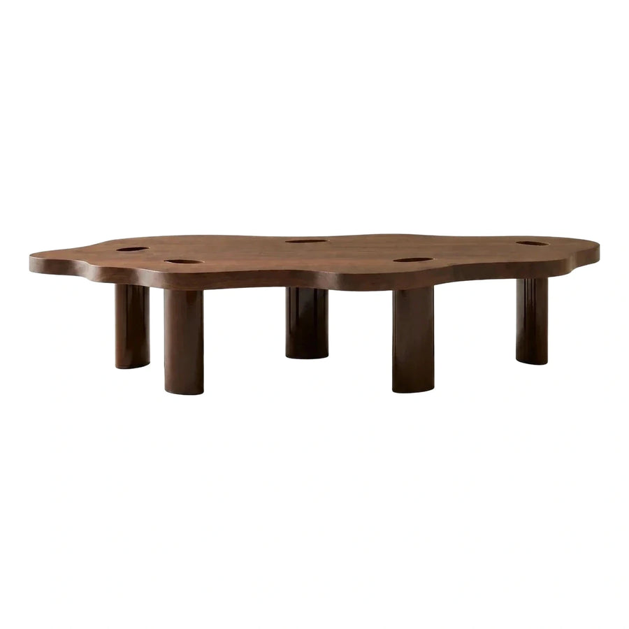 Sculptural Organic Walnut Coffee Table with Cutouts
