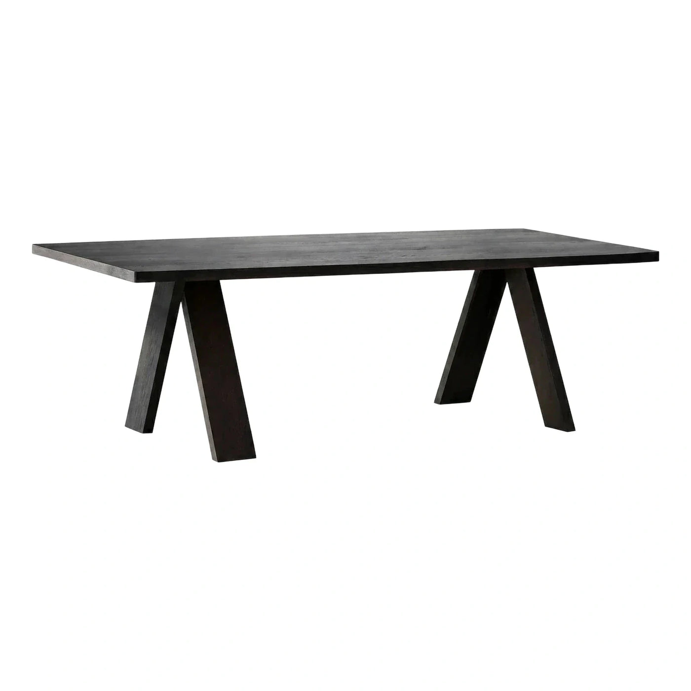 Modern Dark Wood Rectangular Dining Table with Trestle Base