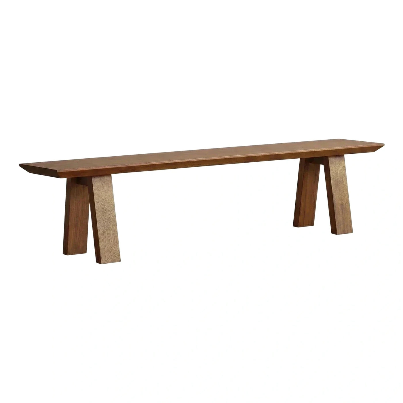Solid Wood Long Bench with Trestle Legs