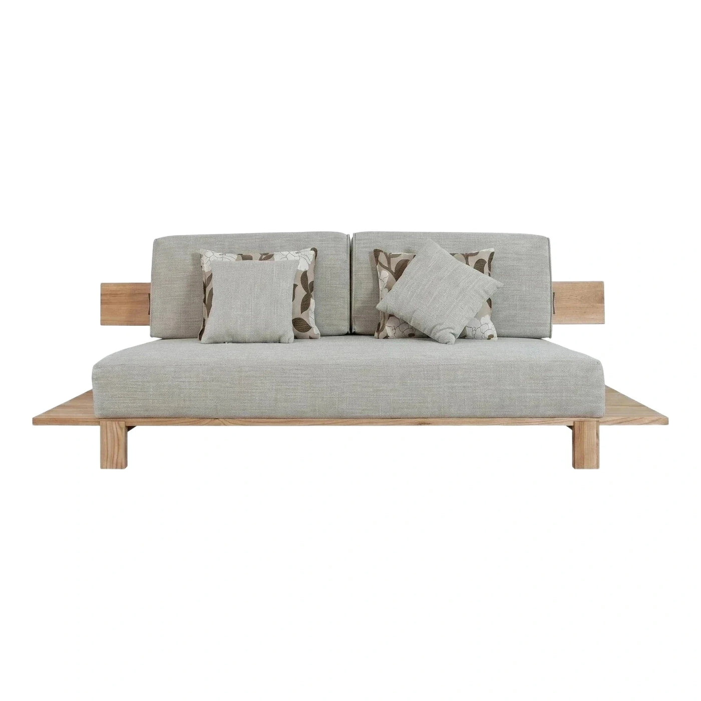Light Wood Frame Grey Fabric Modern Sofa
