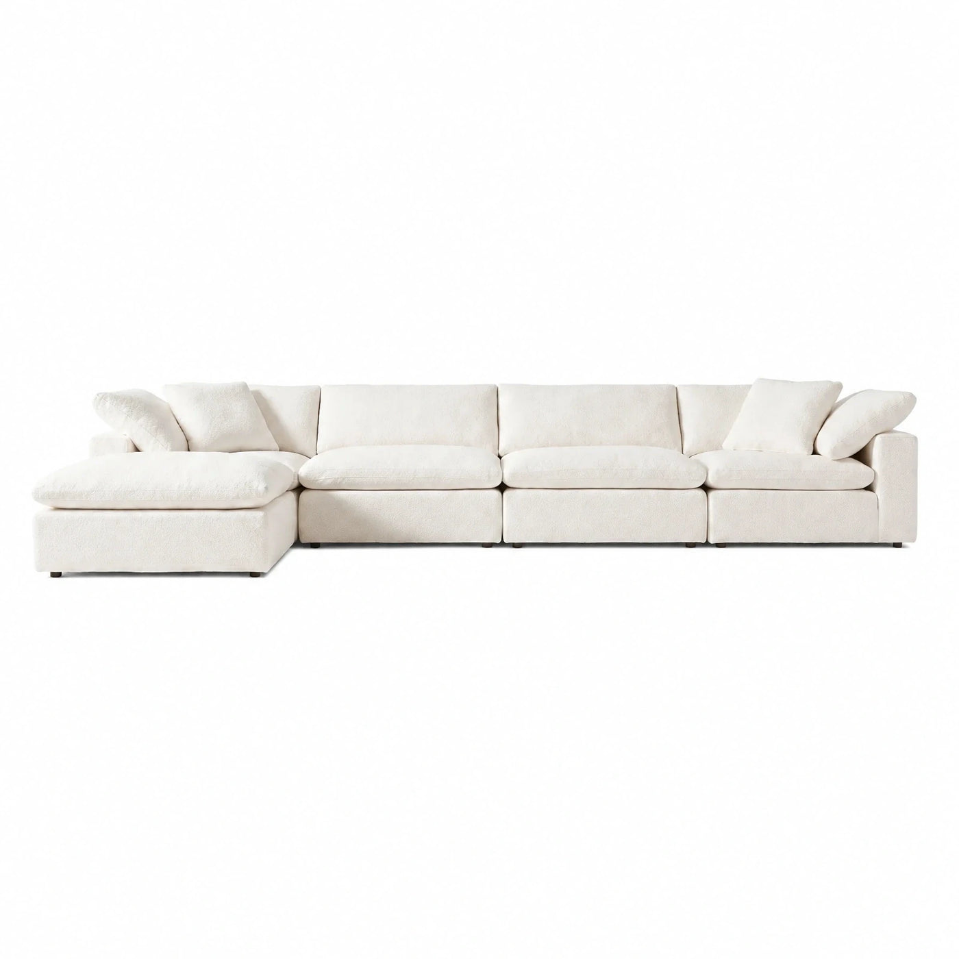 White Modular Sectional Sofa with Chaise