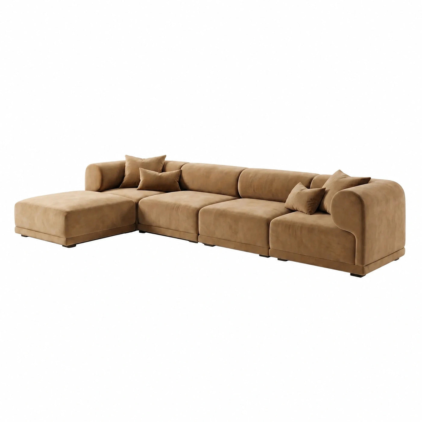 Beige Modular Sectional Sofa with Chaise