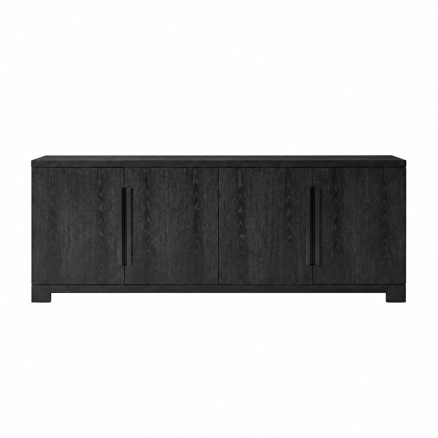 Black Wood Grain Four-Door Sideboard Cabinet
