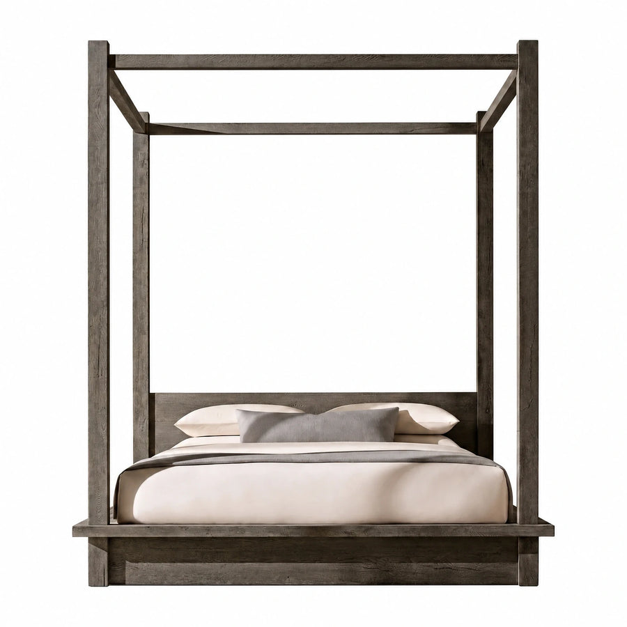 Dark Wood Four Poster Bed Frame