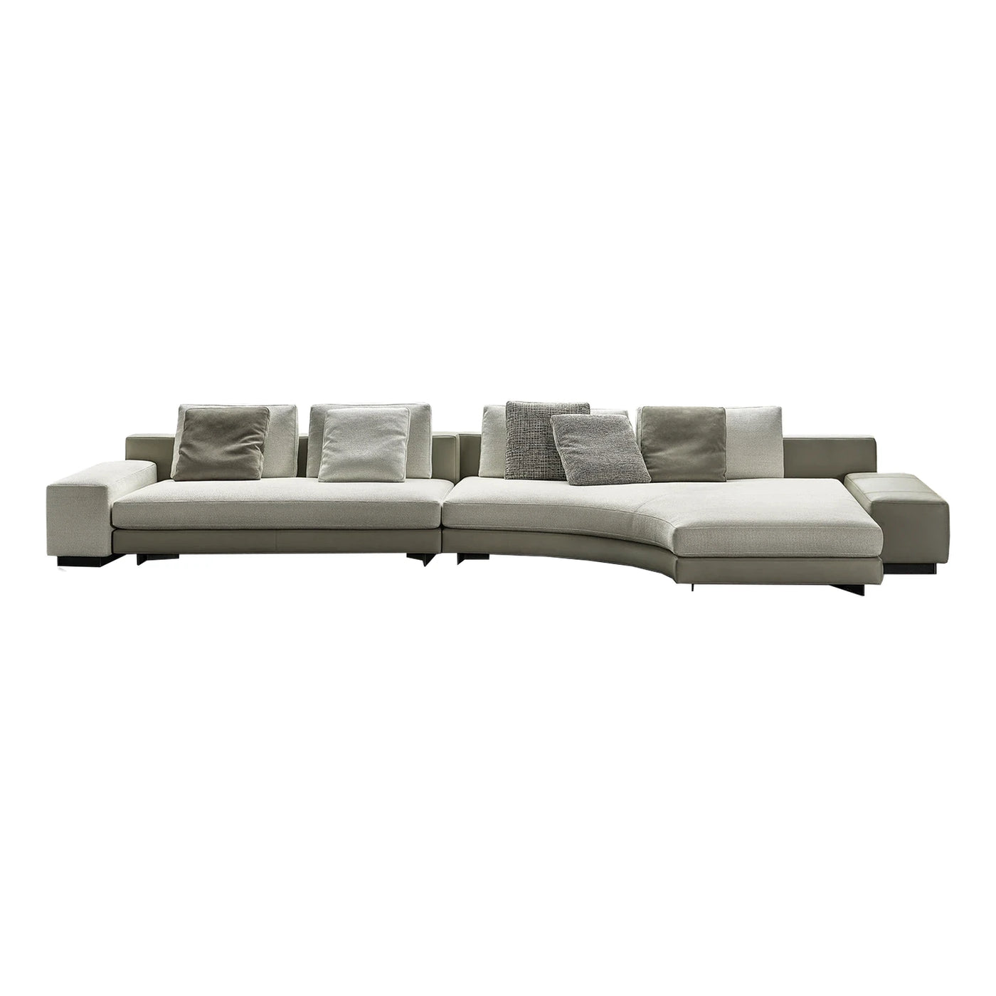 Minotti Daniels Curved Fabric Sectional Sofa