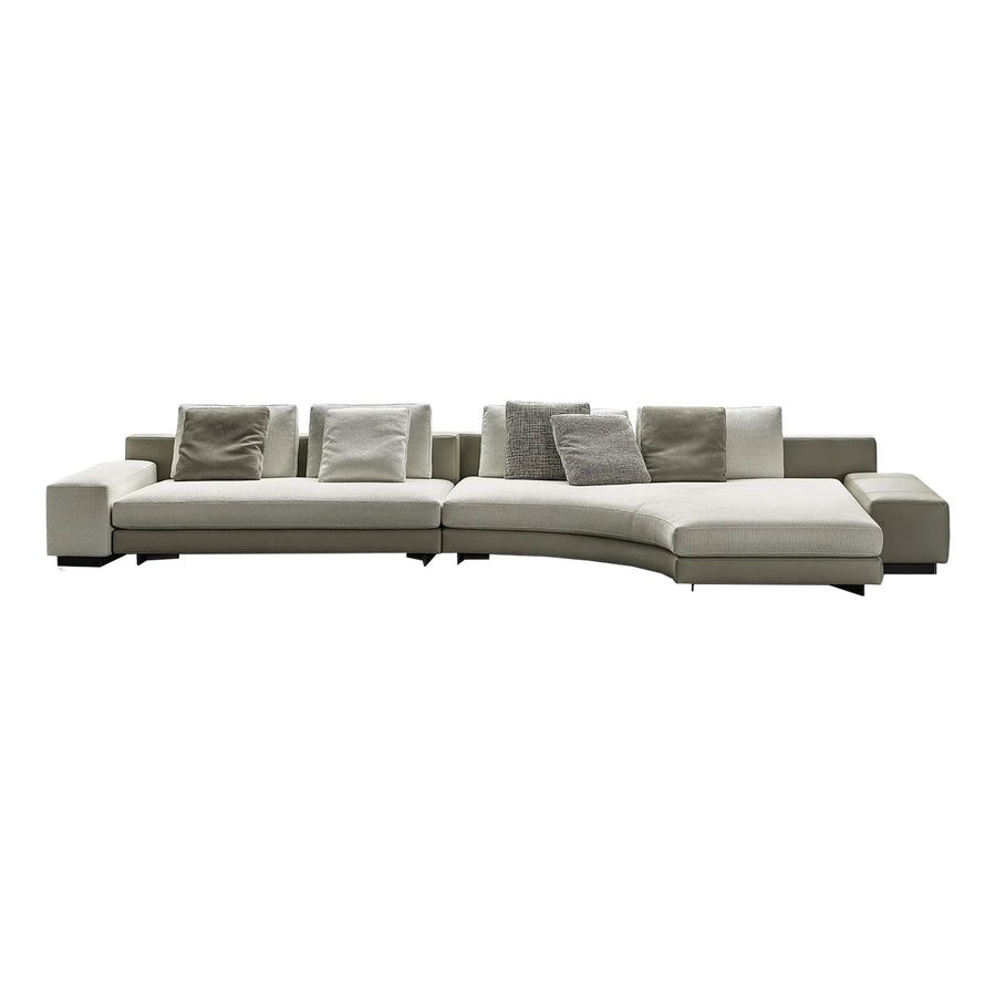 Minotti Daniels Curved Fabric Sectional Sofa