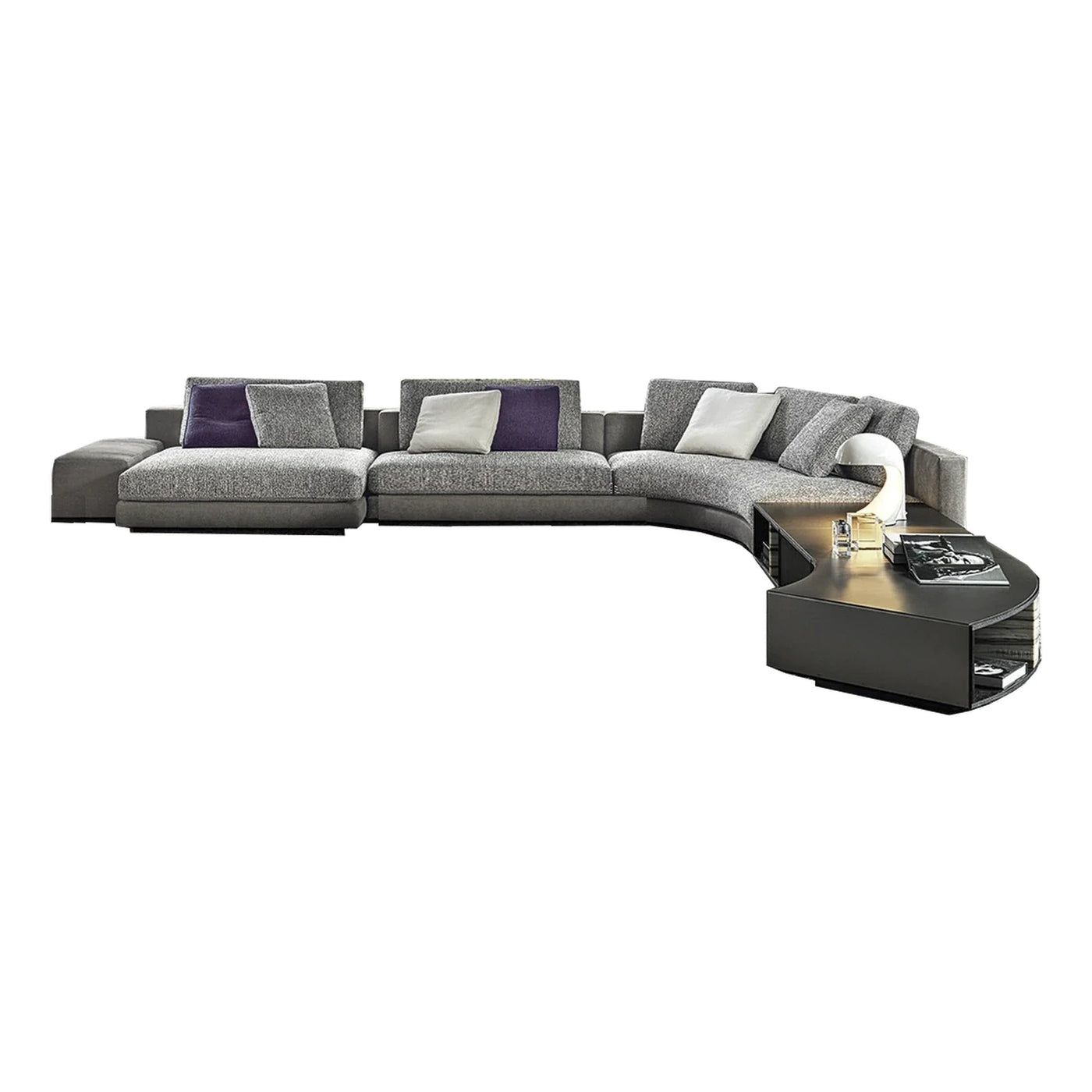 Minotti Daniels Curved Fabric Sectional Sofa