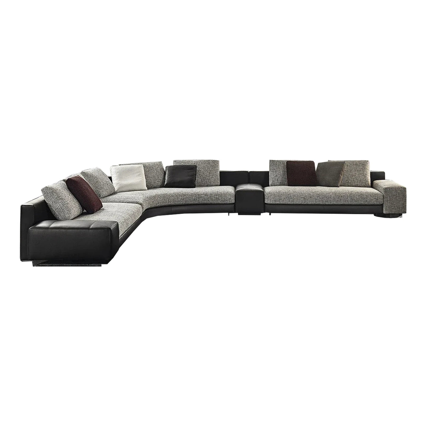 Minotti Daniels Leather and Fabric Sectional Sofa