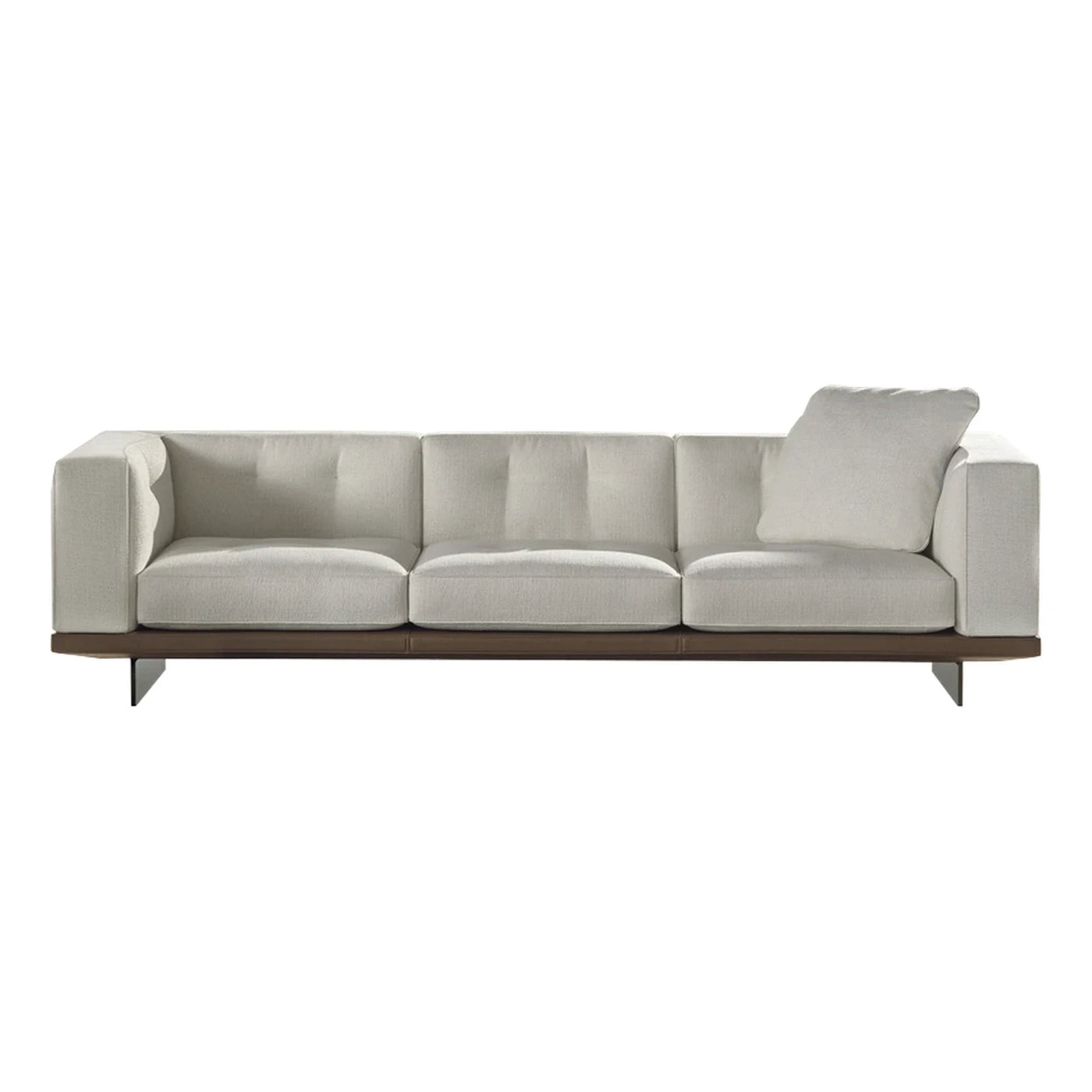 Minotti Dylan Small Fabric Sofa with Wood Base