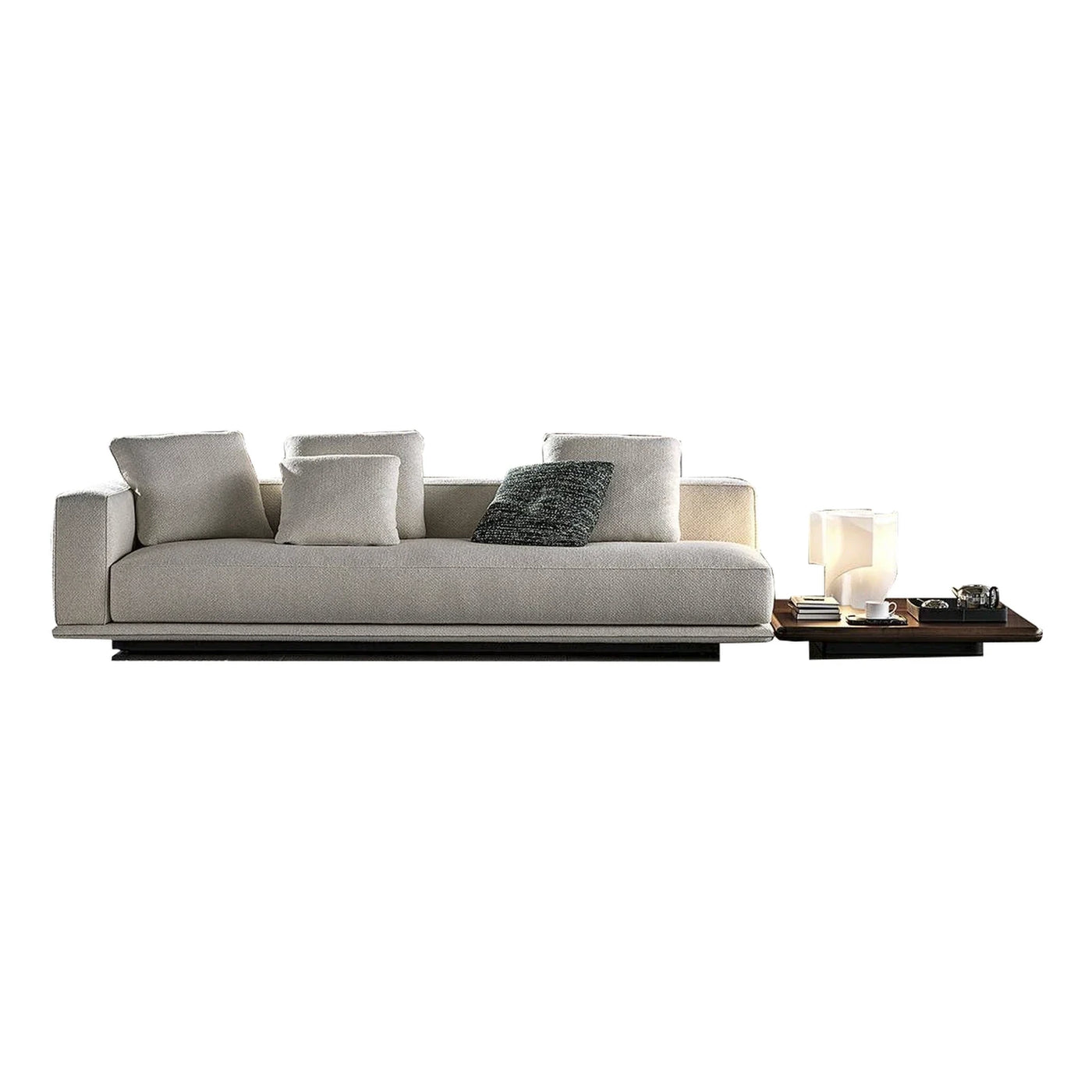 Minotti Horizonte Low Profile Fabric Sofa with Side Table