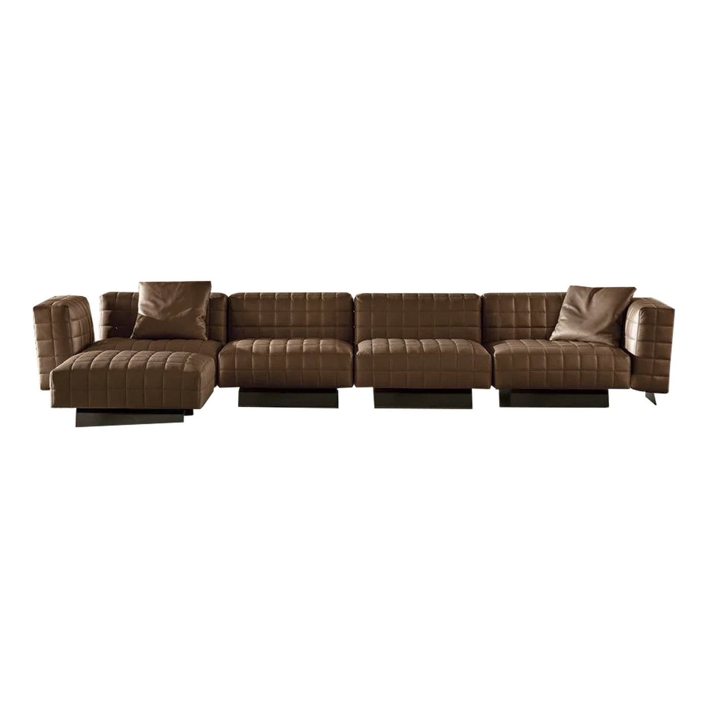 Minotti Twiggy Quilted Leather Sectional Sofa