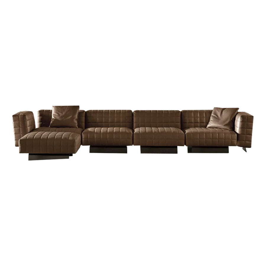 Minotti Twiggy Quilted Leather Sectional Sofa