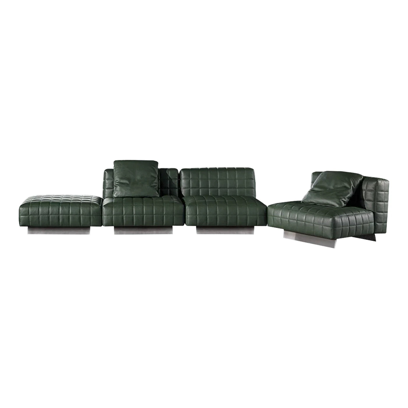 Minotti Twiggy Quilted Leather Modular Sectional Sofa
