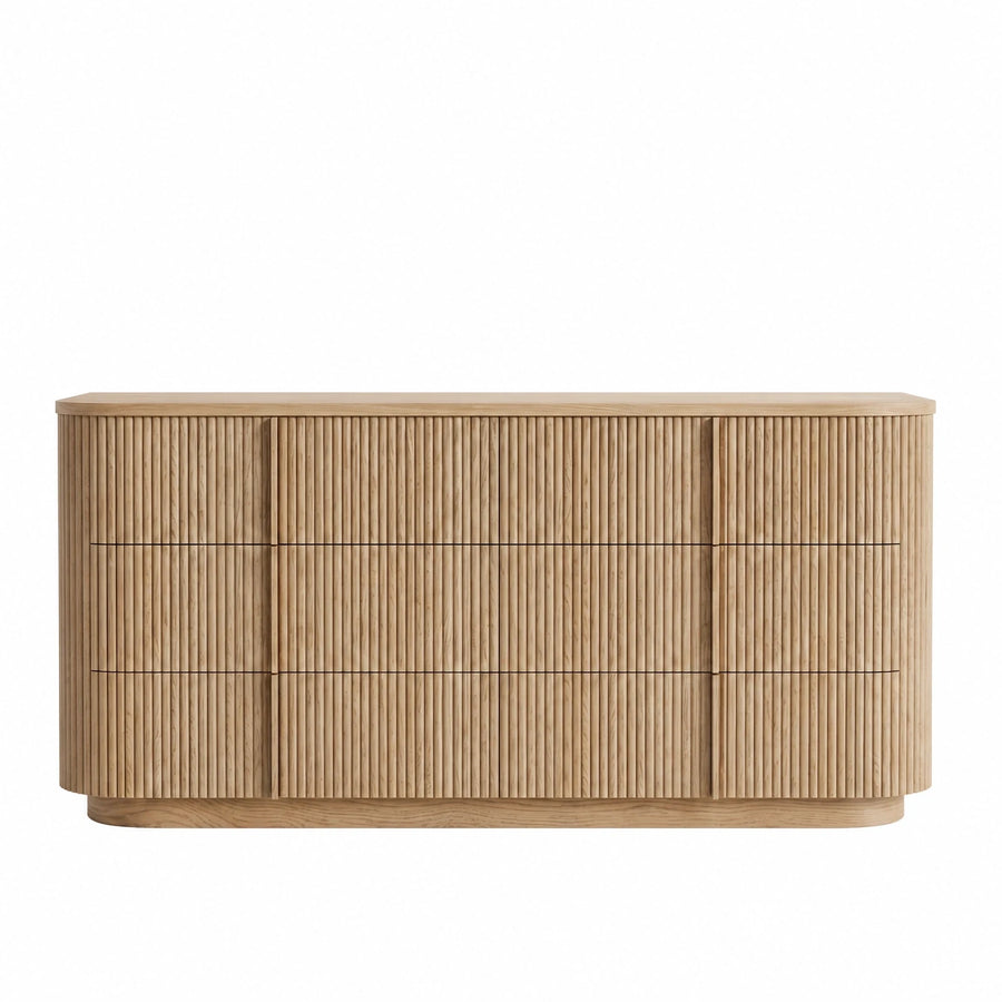 Light Wood Fluted Sideboard Cabinet