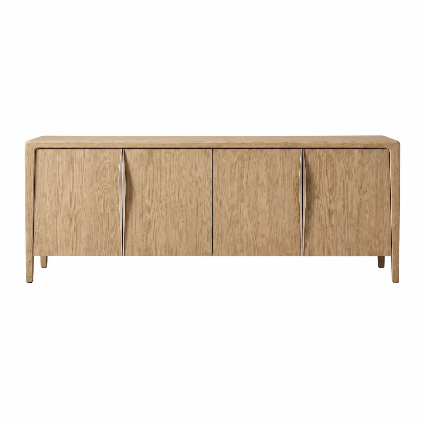 Light Oak Wood Four-Door Sideboard Cabinet