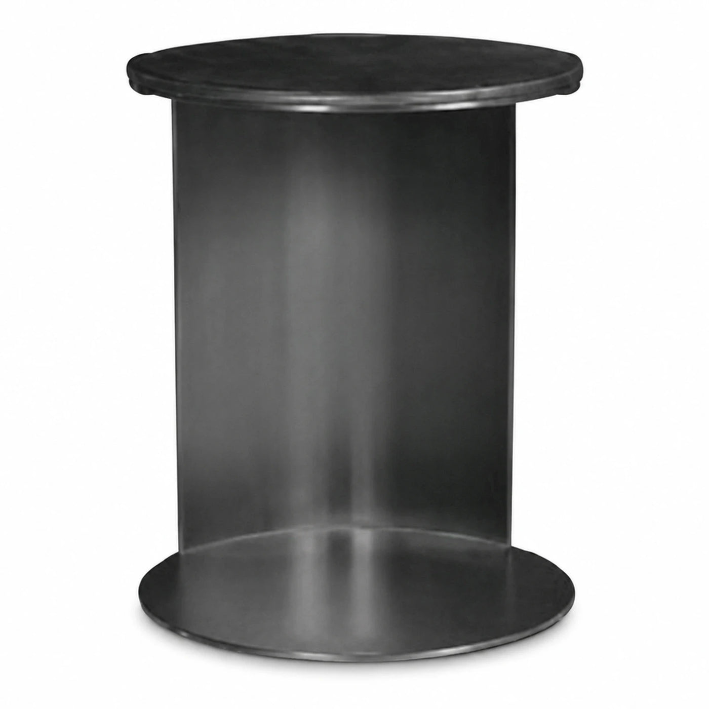 Minimalist Black Round Metal Side Table