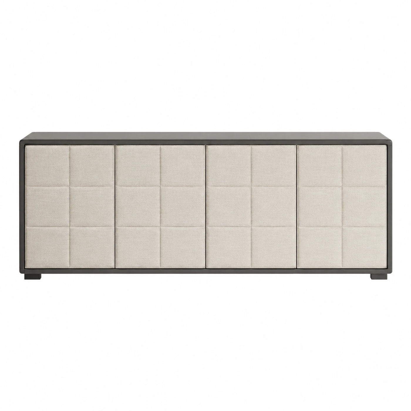 Modern Fabric Panel Sideboard with Dark Frame