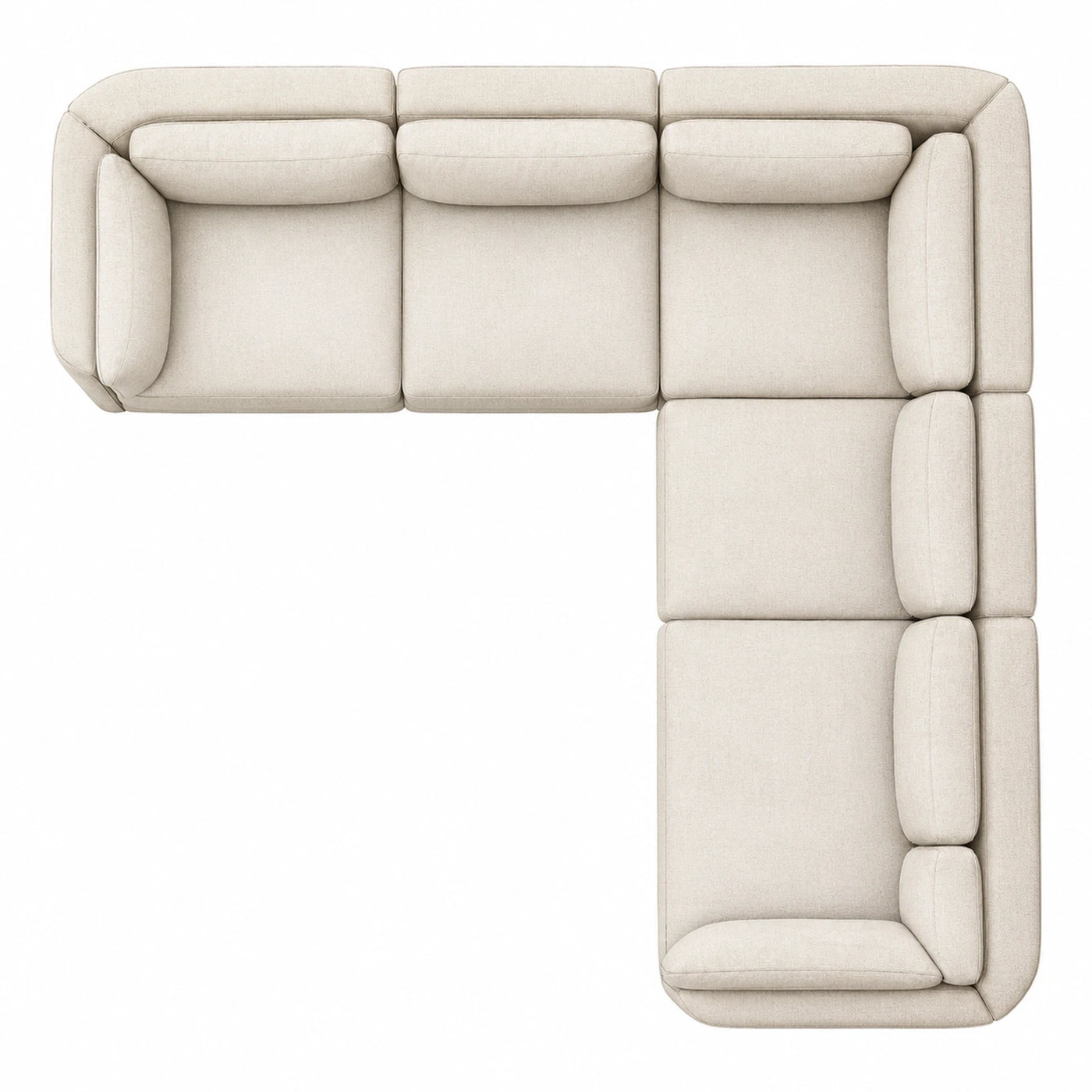 Cream Fabric L-Shaped Modular Sectional Sofa