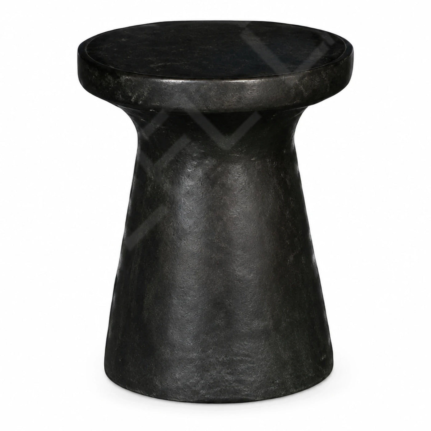 Black Stone Round Side Table
