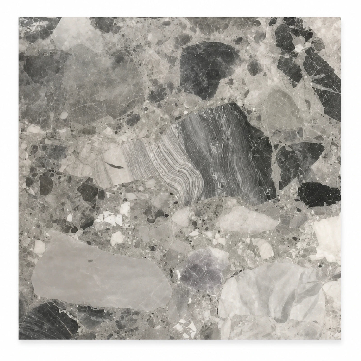 Grey Brecciated Marble Stone Slab Surface