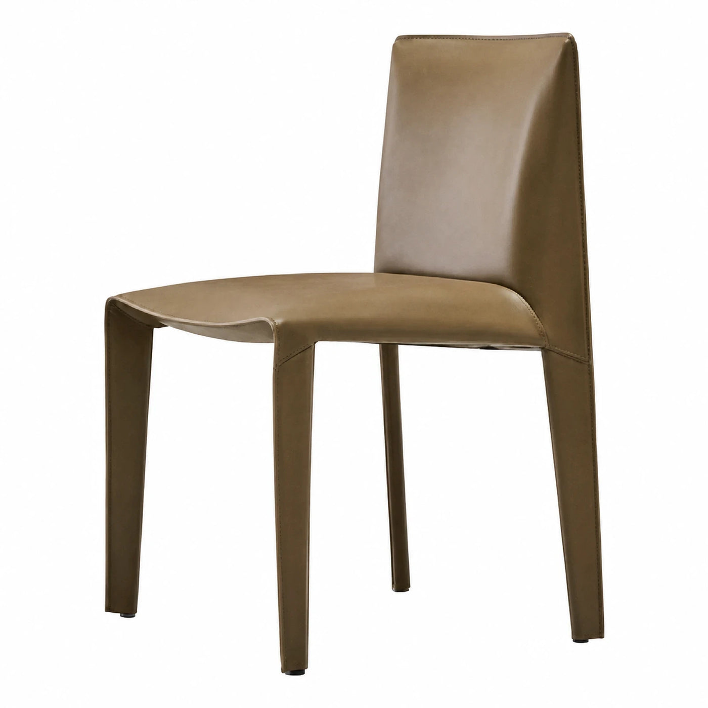 Modern Brown Leather Dining Chair