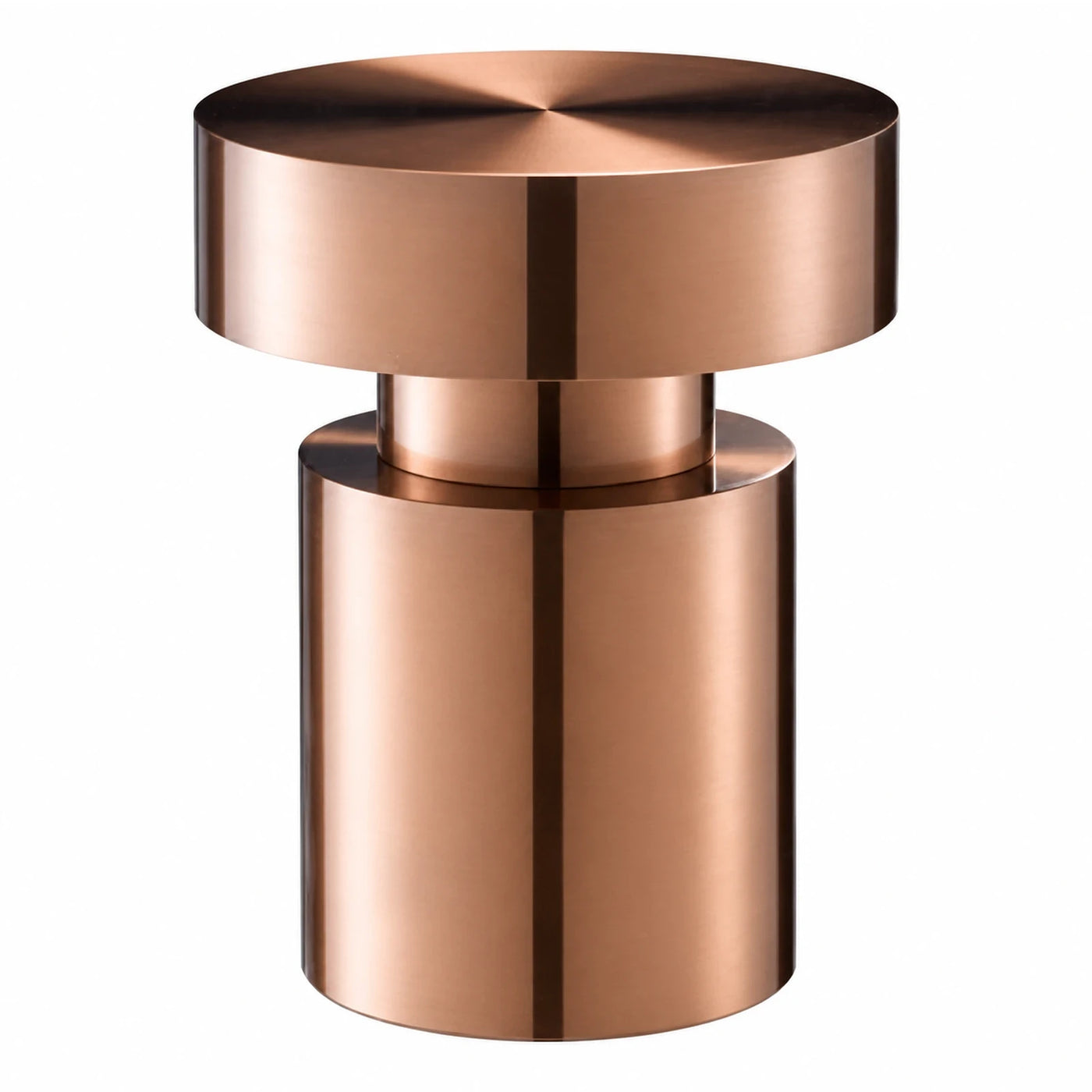 Copper Metal Cylindrical Side Table