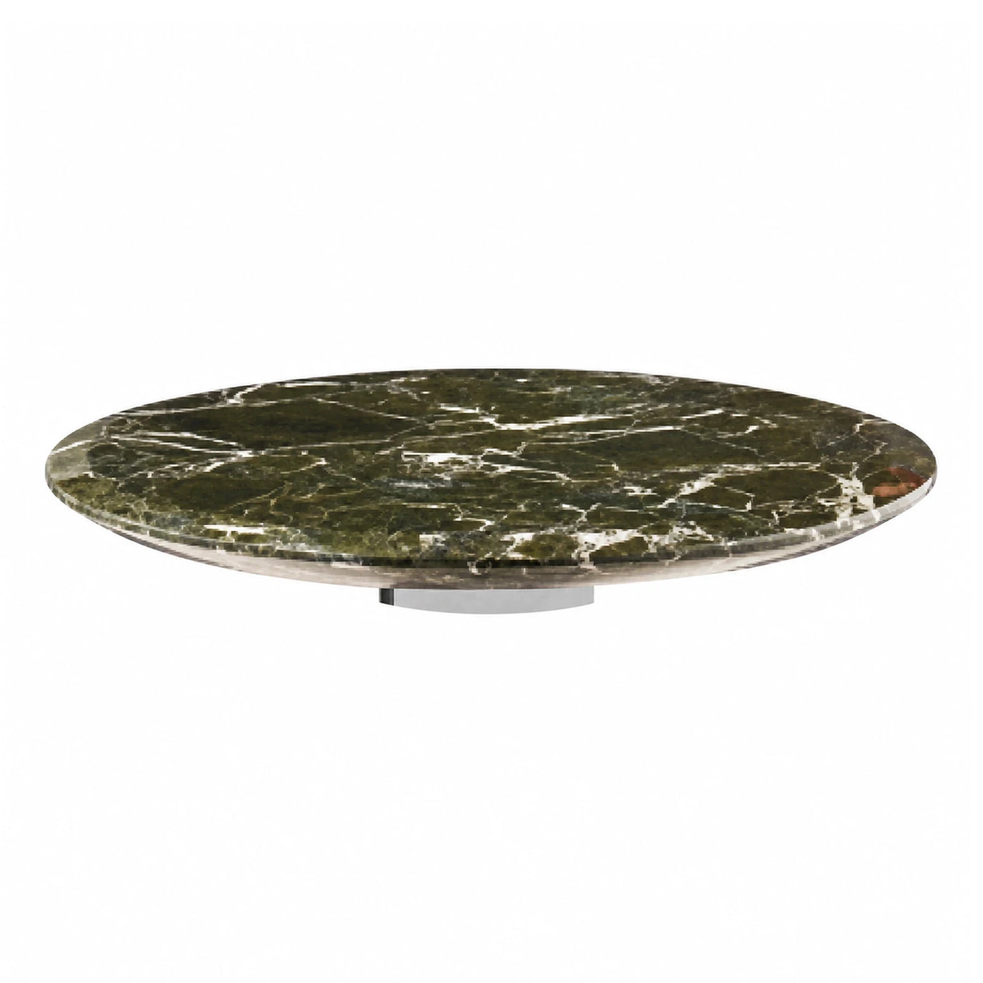 Round Green Marble Coffee Table with Metal Base