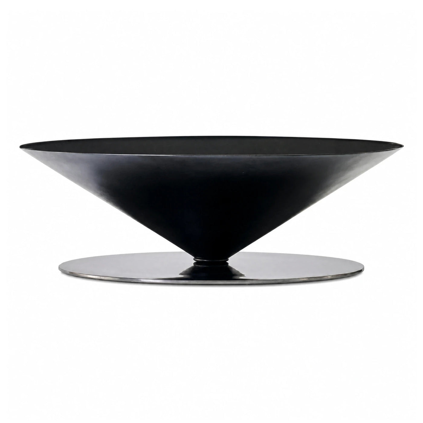 Black Conical Fire Pit Bowl with Steel Base