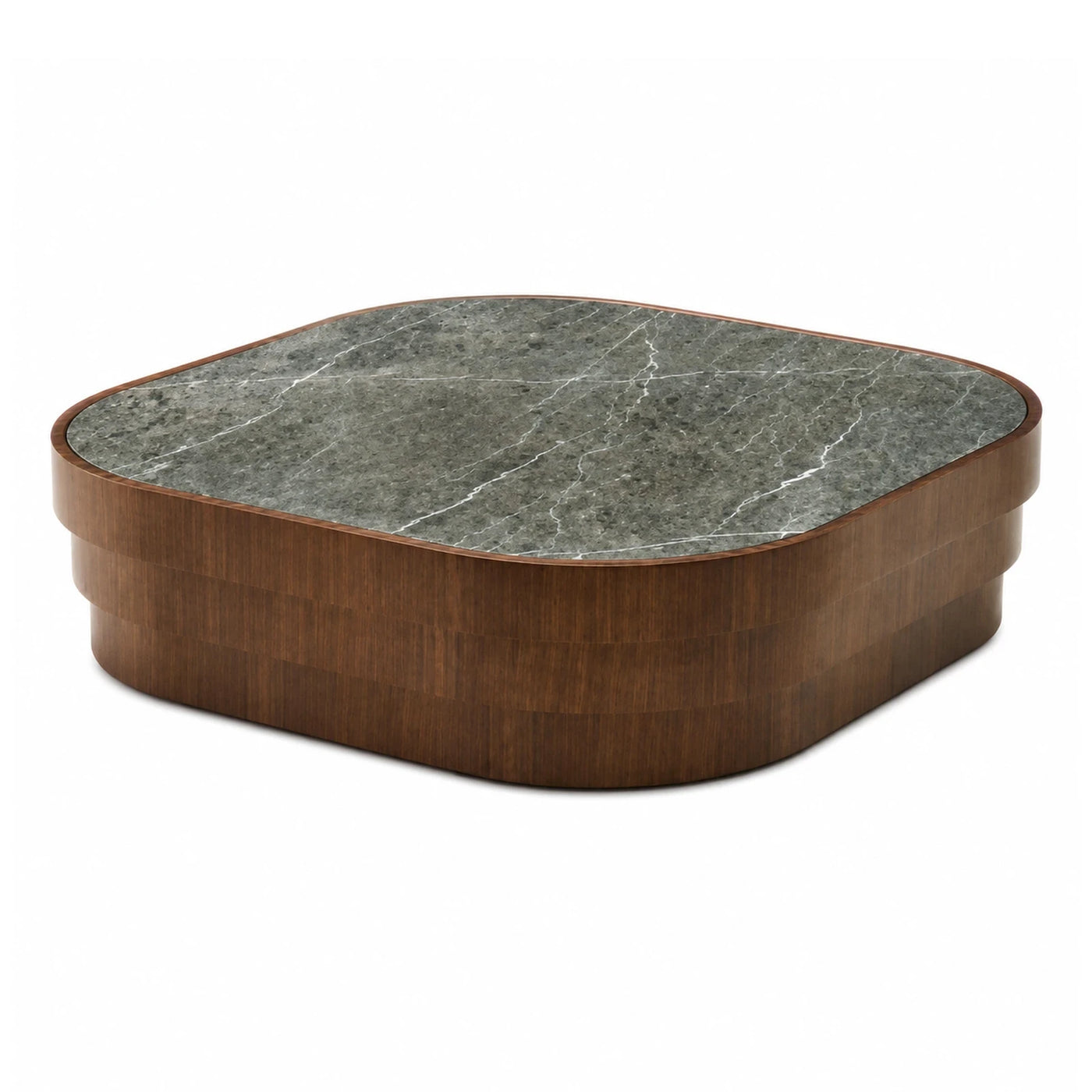 Green Marble Top Wooden Coffee Table