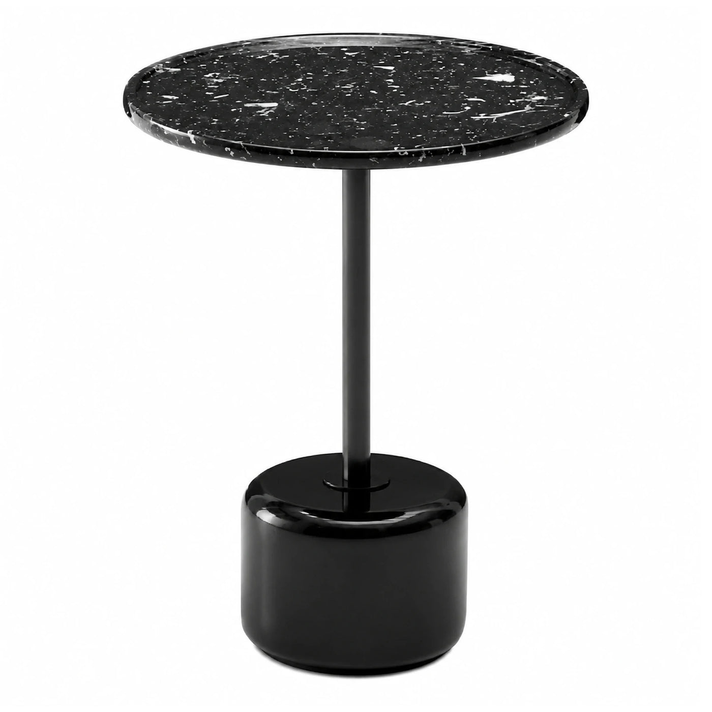 Black Marble Top Round Side Table
