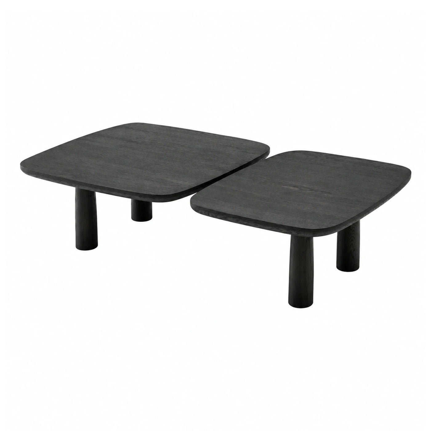 Black Wood Nesting Coffee Tables Set
