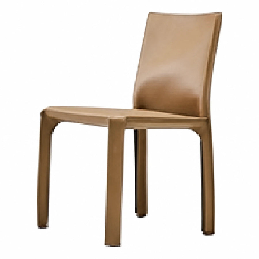 Modern Wooden Dining Chair with Leather Back