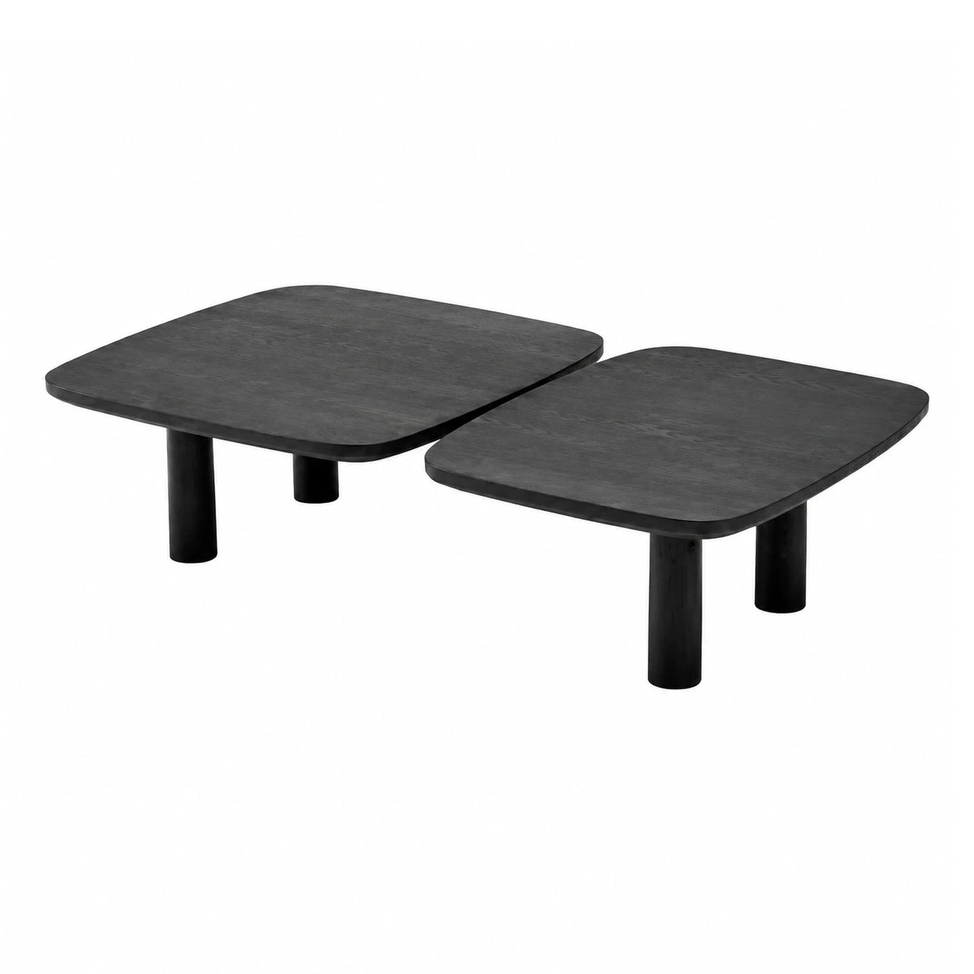 Black Wood Nesting Coffee Table Set