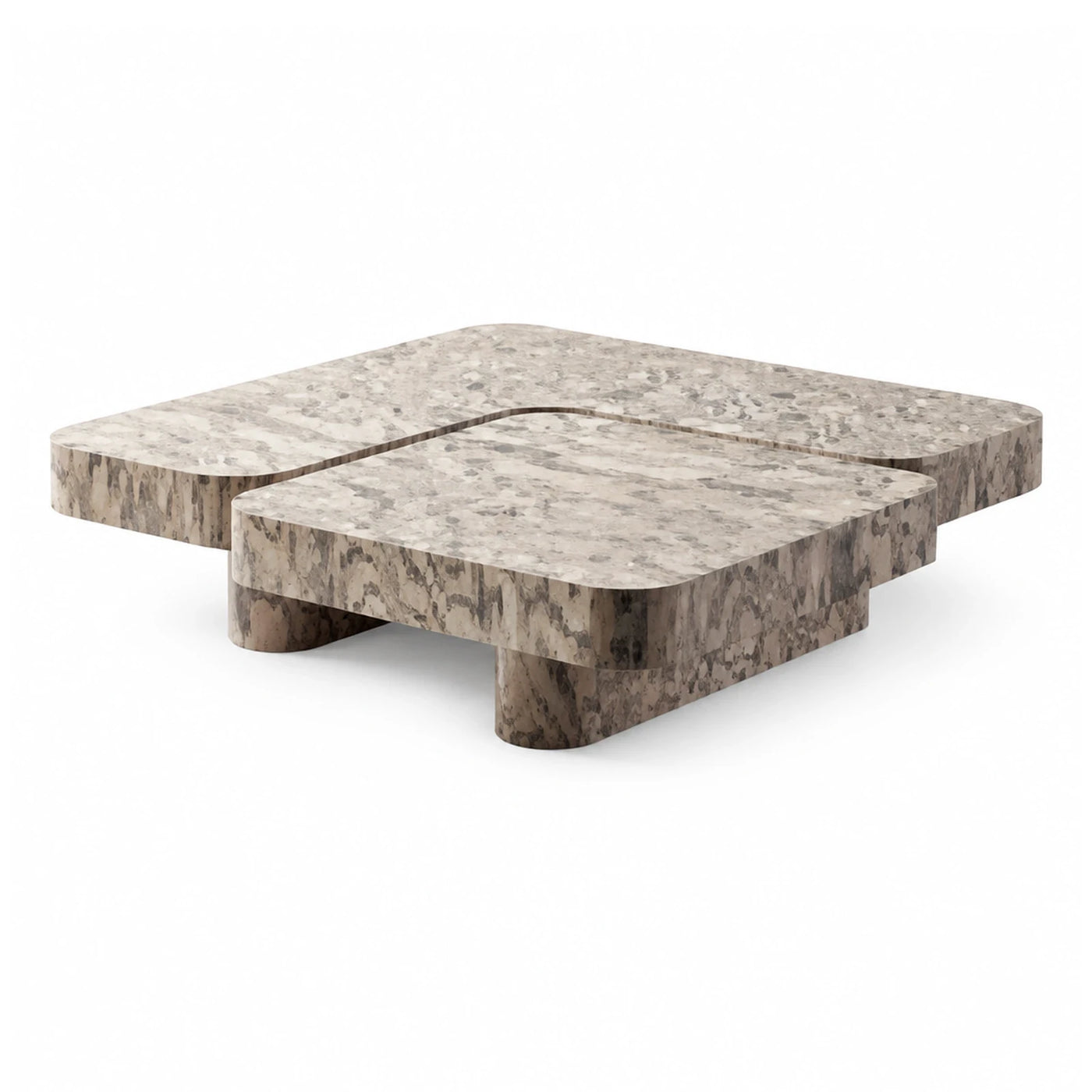 Nesting Coffee Table Set Stone Look