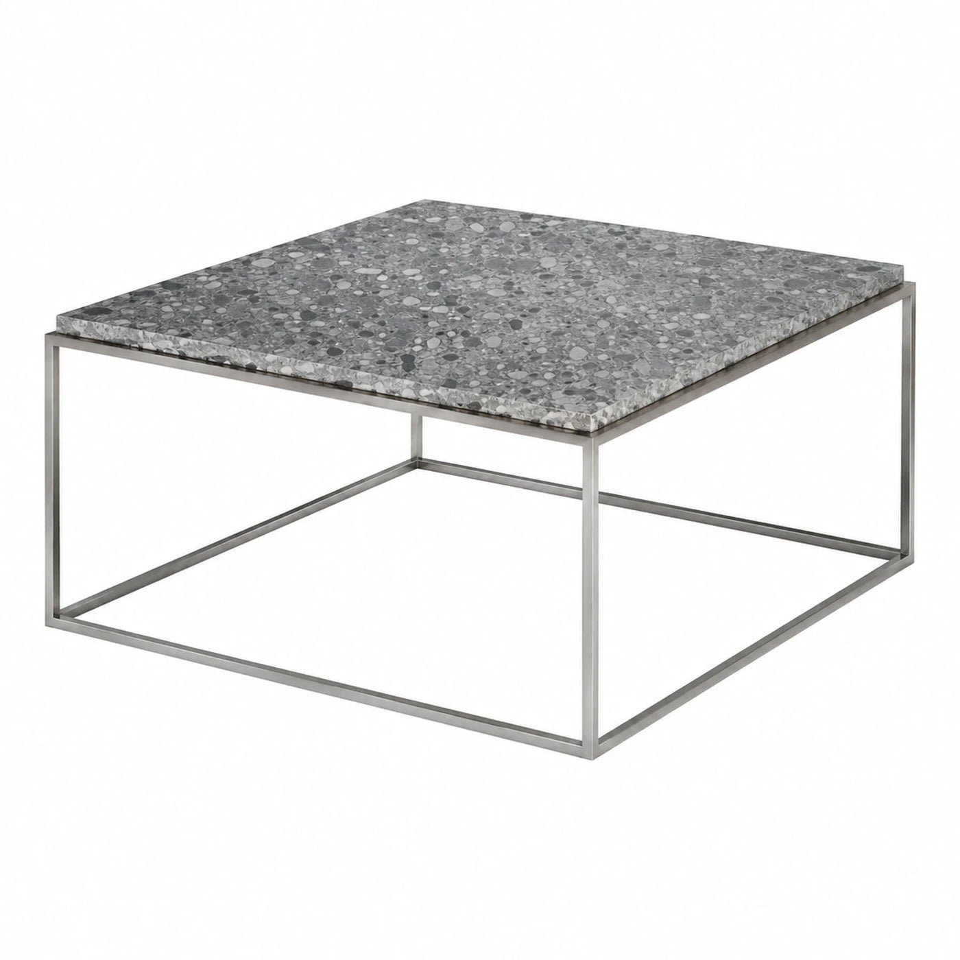 Square Terrazzo Top Coffee Table with Metal Frame