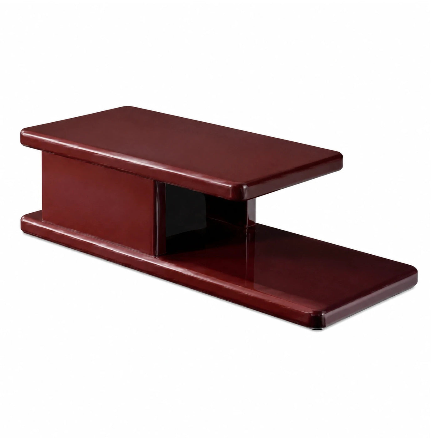 Glossy Mahogany Two-Tier Coffee Table