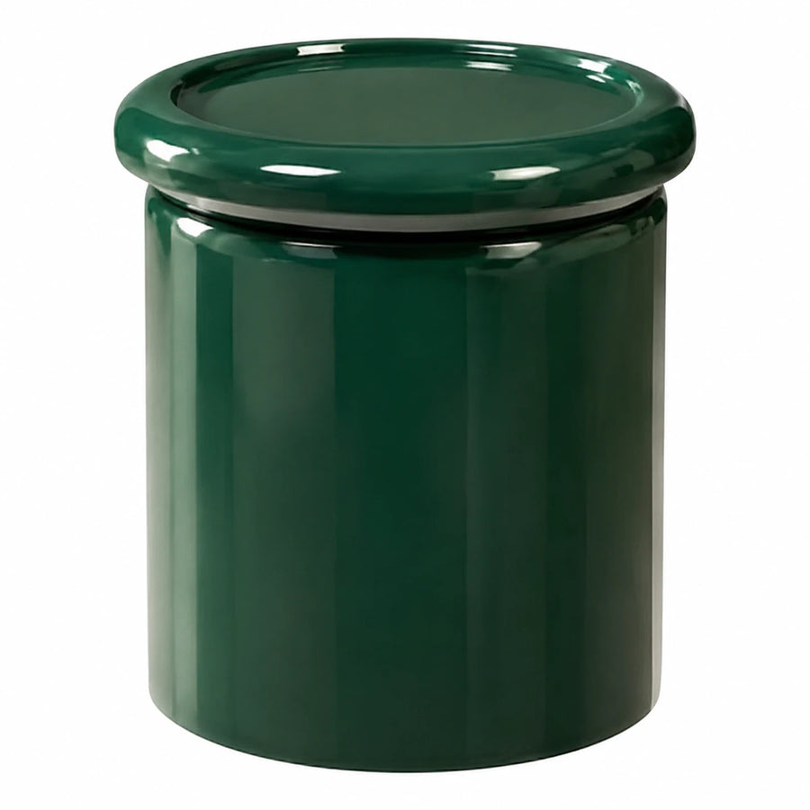 Green Ceramic Storage Jar with Lid