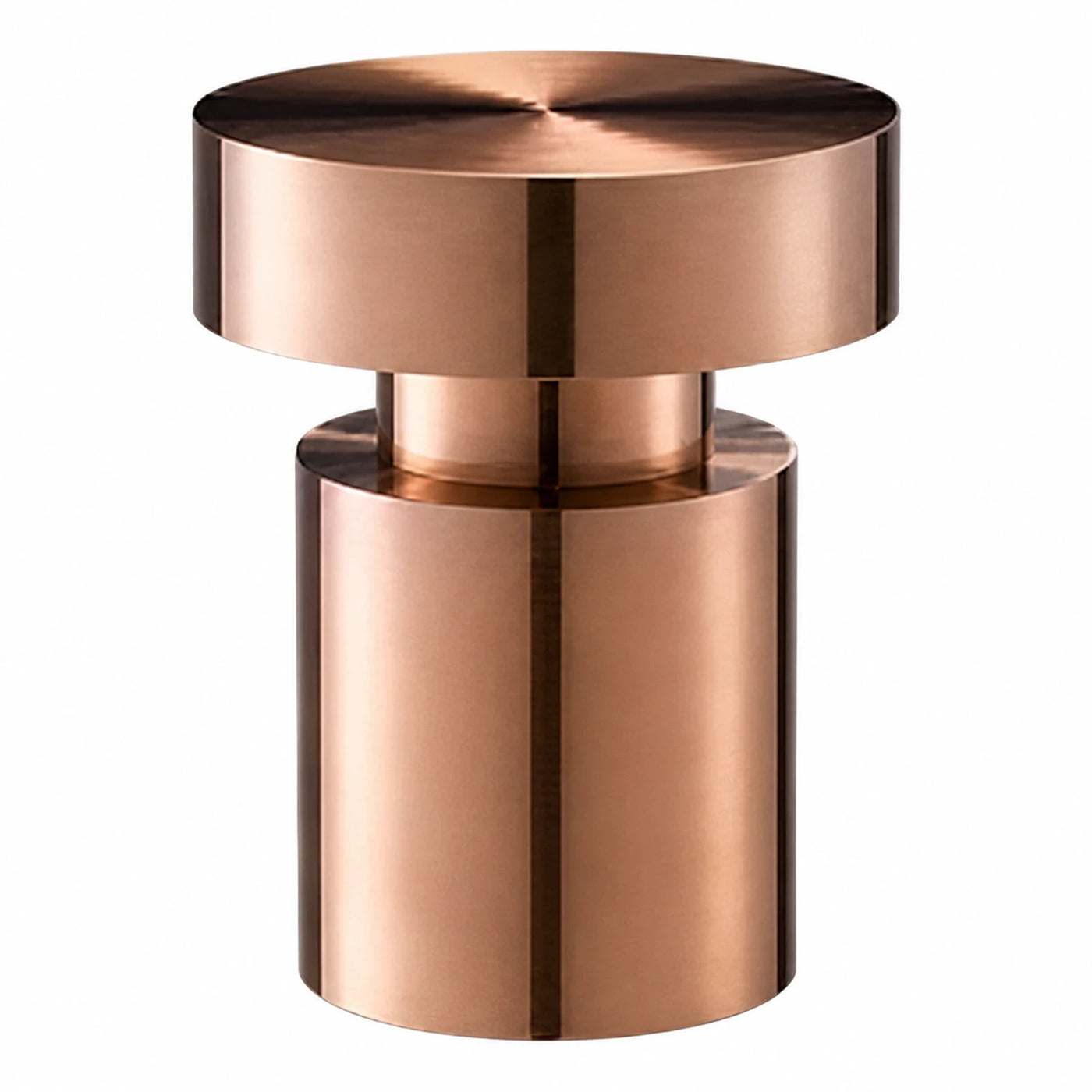 Cylindrical Copper Metal Side Table