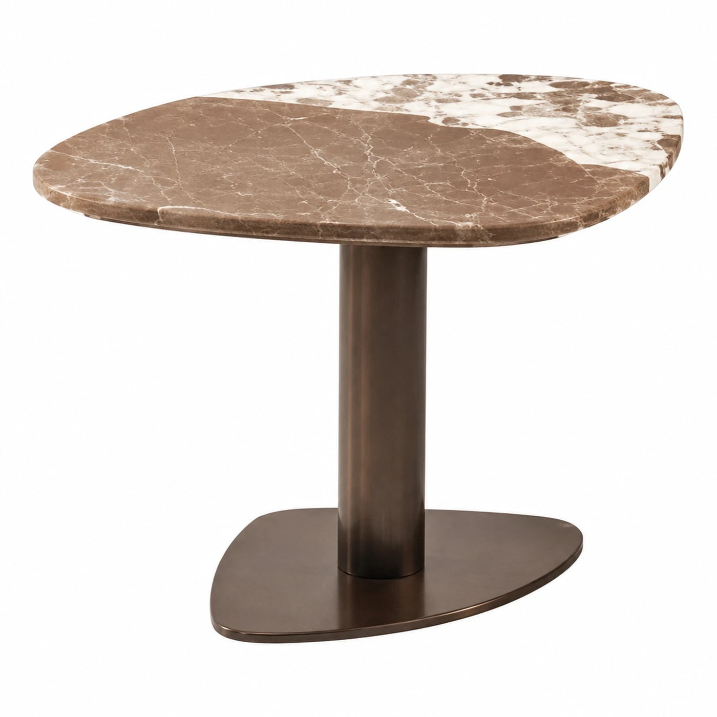 Two-Tone Marble Top Round Side Table