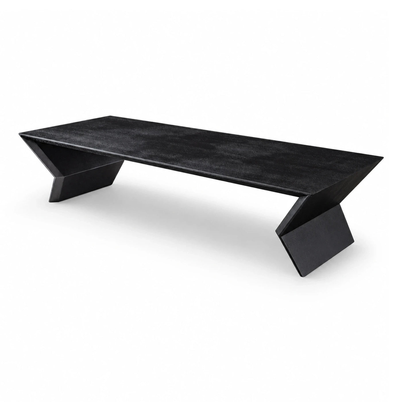 Black Geometric Base Rectangular Coffee Table
