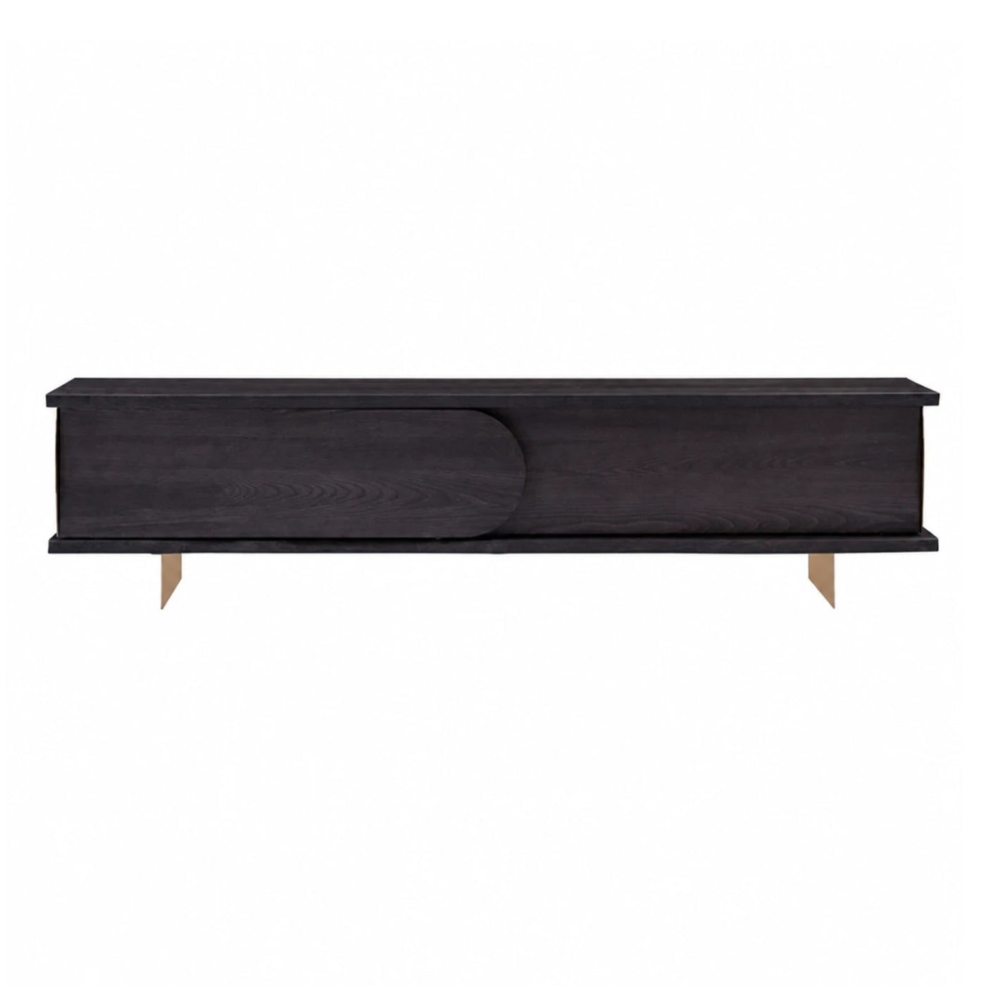 Dark Wood TV Stand with Sliding Door