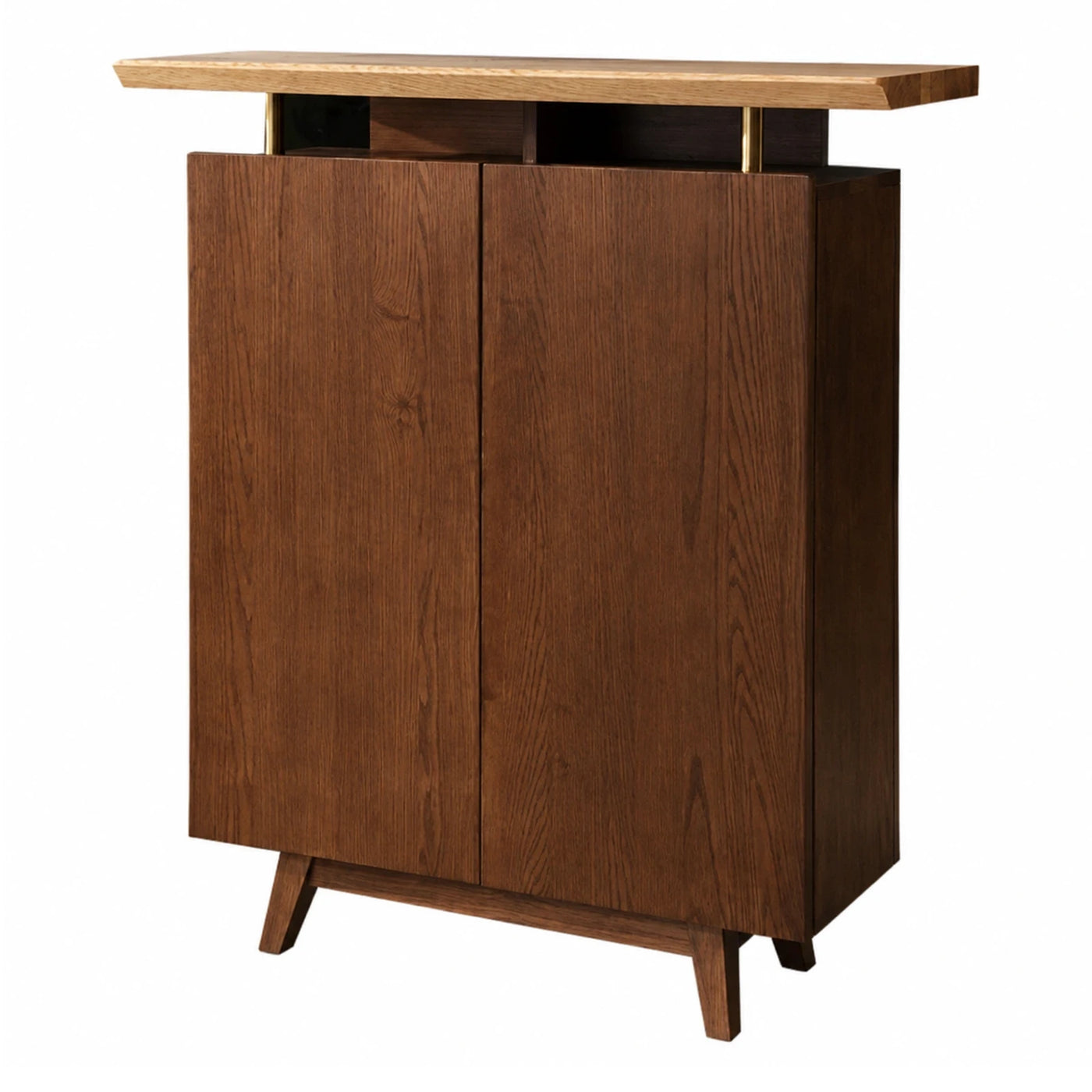 Two-Tone Wood Sideboard with Brass Accents