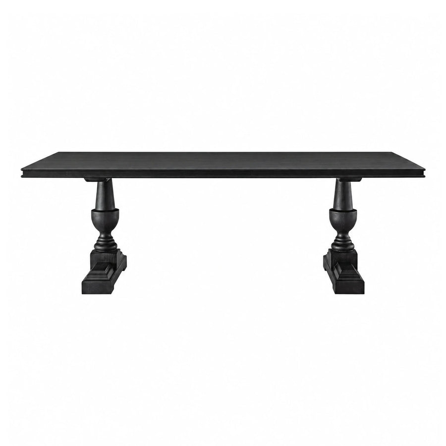 Black Wooden Trestle Dining Table