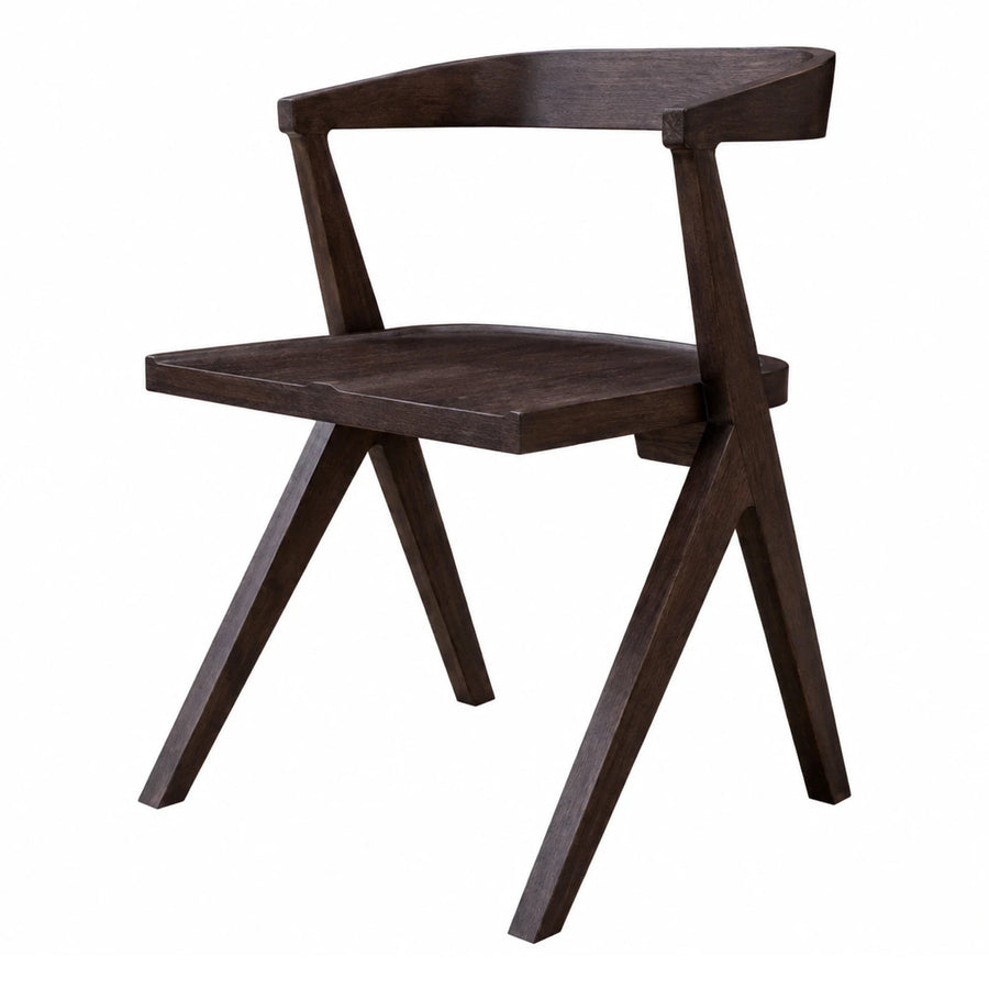 Dark Wood Dining Chair with Cross Legs